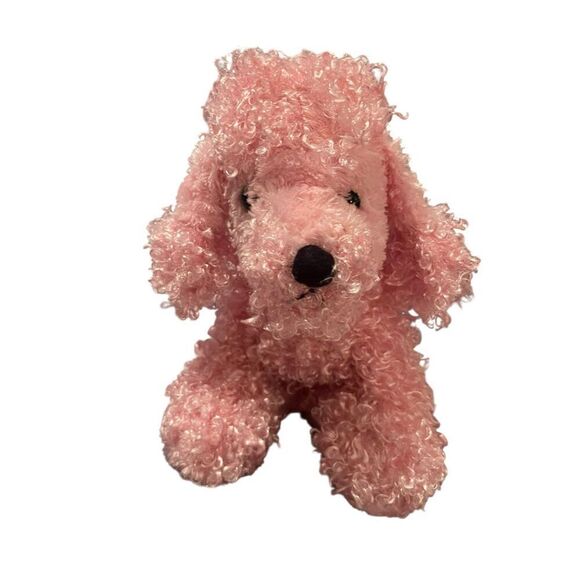 Ganz Webkinz Pink Curly Shaggy Poodle Dog Plush Stuffed Animal Toy 9" - Picture 1 of 10